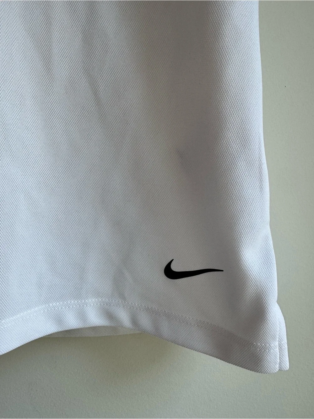 Nike White Dri-FIT Polo with Gray Swoosh